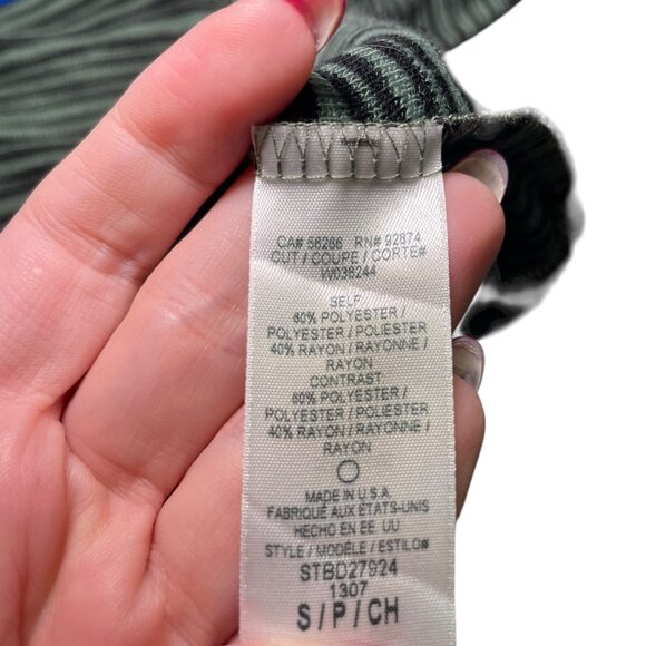 Splendid Gray Green Striped Long Sleeve Top Women’s Size Small Made in USA - Picture 6 of 7